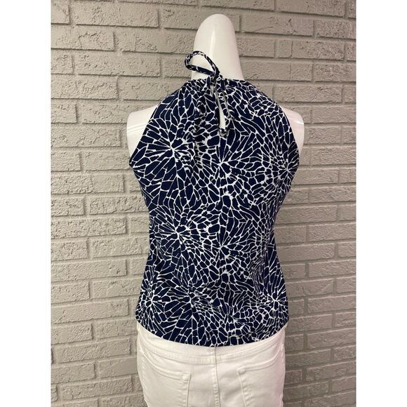 Haley &The Hound Navy White Halter Top Size S - Picture 2 of 8